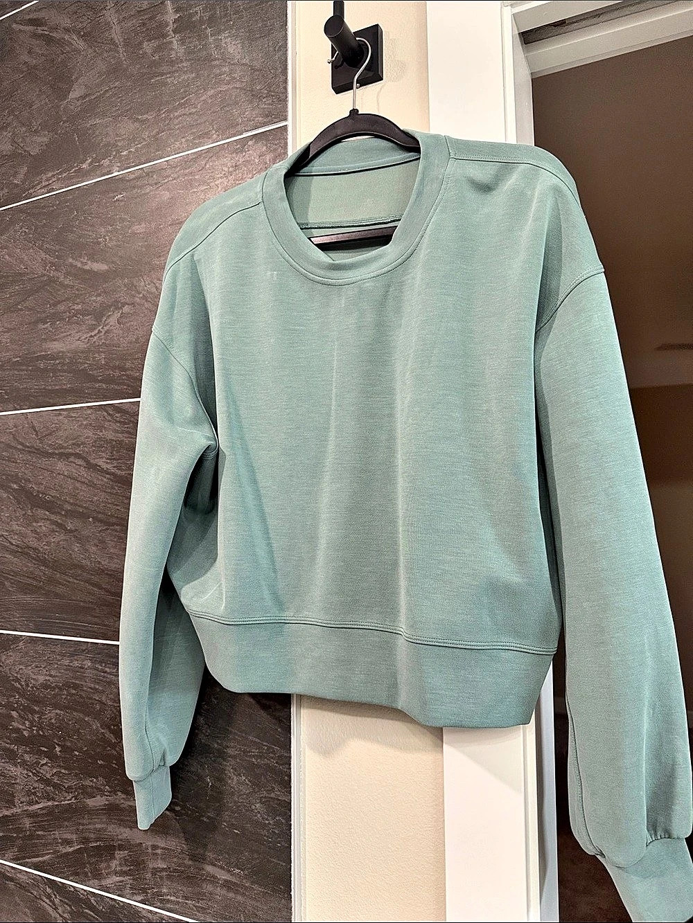 Lululemon Softstreme Perfectly Oversized Cropped Crew Sage Green